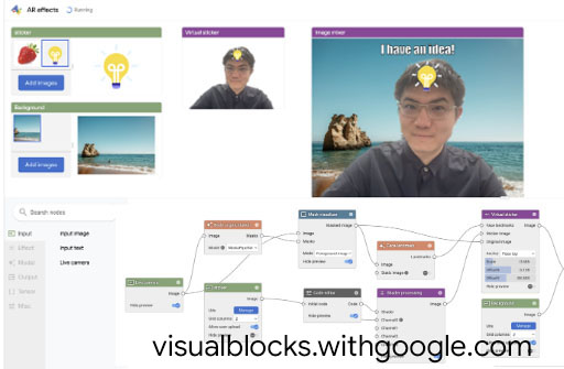 teaser image of Experiencing Visual Blocks for ML: Visual Prototyping of AI Pipelines