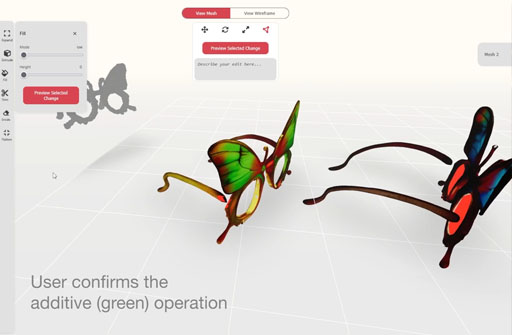 teaser image of InstructMesh: Selective Refinement of Generative 3D Models for Fabrication