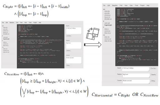 ORC Solver: An Efficient Solver for Adaptive GUI Layout with OR-Constraints Teaser Image.